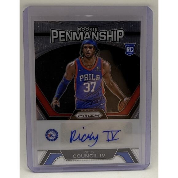 2023 PRIZM ROOKIE PENMANSHIP RICKEY COUNCIL IV SILVER PRIZM AUTO - Picture 1 of 4